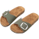 Shein Summer Unisex Flat Cork Slippers With Trendy Big Buckle Beach Outdoor Casual FlipFlops