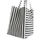 H&M Cotton Canvas Beach Bag - Dark Grey/Striped