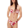 H&M Cheeky Bikini Bottoms - White/Dark Red Patterned