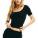 H&M Cropped T-shirt with Scoop Neck - Black
