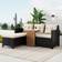 3-pcs - Black Outdoor Lounge Set