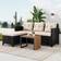 3-pcs - Black Outdoor Lounge Set