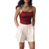 H&M Linen Blend Drawstring Shorts - White
