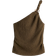 H&M One Shoulder Top - Dark Khaki Green