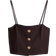 H&M Cropped Strappy Top - Dark Brown