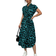 Shein Chiquease Women's Casual Vacation Travel Leopard Print Front Button Shirt Belt Bow Pocket Side Slits 2025 Summer New Short Sleeve Long Dress