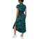 Shein Chiquease Women's Casual Vacation Travel Leopard Print Front Button Shirt Belt Bow Pocket Side Slits 2025 Summer New Short Sleeve Long Dress
