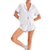 H&M Pajama Shirt And Shorts - Light Blue/Dusty Blue