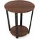 Cwy Round with Open Shelf Walnut Sengebord 50x50cm