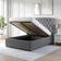 Safina Grey Velvet Double Ottoman Bed with Winged Headboard 156x207cm