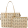 MCM Liz Shopper in Visetos - Beige/Black