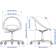 IKEA Loberget/Malskar White/Black/Dark Grey Kontorsstol 90cm
