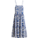 H&M Smocked Dress with Narrow Straps - Blue/White