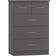 SECONIQUE Nevada Grey Chest of Drawer 81x116cm