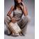 True Decadence Fringe And Flower Straw Envelope Clutch Bag - Brown/White