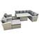 Fimous 10 Seat Rattan Garden Furniture Corner Sofa with Armchair Light Grey Outdoor Lounge Set
