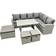 Fimous 9 Seater Garden Outdoor Rattan Furniture with 3 Footstools Light Grey Mixed Patio Dining Set