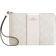 Coach Corner Zip Wristlet In Signature Canvas With Stripe - Gold/White/Chalk