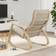 IKEA Poang Knisa light beige/White stained oak veneer Gyngestol 95cm
