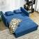 Homcom Convertible Blue Sofa 152cm 2 Seater