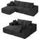 VEVOR Modular Sectional L Shaped Cloud Couch Black Sofa 268cm