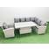 Fimous 7 Seat Rattan Garden Furniture Corner Sofa with Armchair Light Grey Outdoor Lounge Set