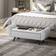 Homcom Upholstered Linen One Size Storage Bench
