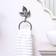 Melody Maison Antique Silver Leaf Detail Textured Towel Ring Holder