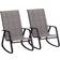 OutSunny 2 Pcs Garden Rocking Chairs with Armrests High Back Light Brown