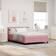 vidaXL Boxspring Seng med Madras and LED Pink 160x200 cm Veli Kontinentalseng