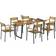 OutSunny 7 Piece Garden with and Stackable Brown Patio Dining Set, 1 Table incl. 6 Chairs
