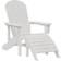 vidaXL Adirondack Chair with Footrest White HDPE