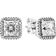 Pandora Square Sparkle Halo Stud Earrings - Silver/Transparent