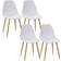 Homcom Stylish White Kitchen Chair 85.5cm 4pcs