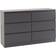 SECONIQUE Walker Grey Chest of Drawer 121.5x77cm