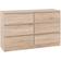 SECONIQUE Walker Oak Chest of Drawer 121.5x77cm