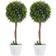 Homcom Potted Ball Tree Lavender Flowers Green Artificial Plant 2pcs
