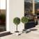 Homcom Potted Ball Tree Lavender Flowers Green Artificial Plant 2pcs