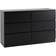 SECONIQUE Walker Black Chest of Drawer 121.5x77cm