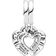 Pandora Linked Sister Hearts Split Dangle Charm - Silver/Transparent