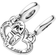 Pandora Linked Sister Hearts Split Dangle Charm - Silver/Transparent