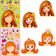 Shein 1pack 6 Blue Princess Face Swap Stickers, Cartoon Parent-child Interactive Puzzle Handwriting Diy Jigsaw Sticker