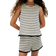H&M Textured Knit Shorts - Light Beige/Black Striped (1290053003)