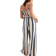 H&M Tie Belt Jumpsuit - Cream/Striped