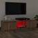 vidaXL LED Lights Brown Oak TV Bench 120x35.5cm