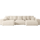 ALTDECOR Corner Sofa ESKAR-U Cream Sofa 352cm 6-Sitzer
