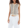 H&M Button-Front Sweater Vest - Cream/Striped