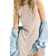 H&M Sleeveless Textured-Knit Dress - Beige/White Striped