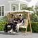 OutSunny 3 Seater Garden Swing Seat with Adjustable Canopy and Cushion 170 x 120 x 198 cm