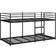 vidaXL Utan Madrass Svart 75x190 cm Stål Våningssäng 79.5x195 cm